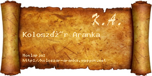 Koloszár Aranka névjegykártya